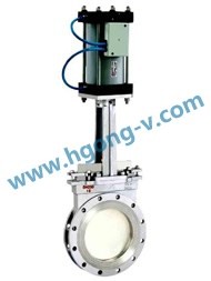 DIN cast steel pneumatic flange knife gate valve