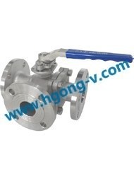 API stainless steel flange three way ball valve